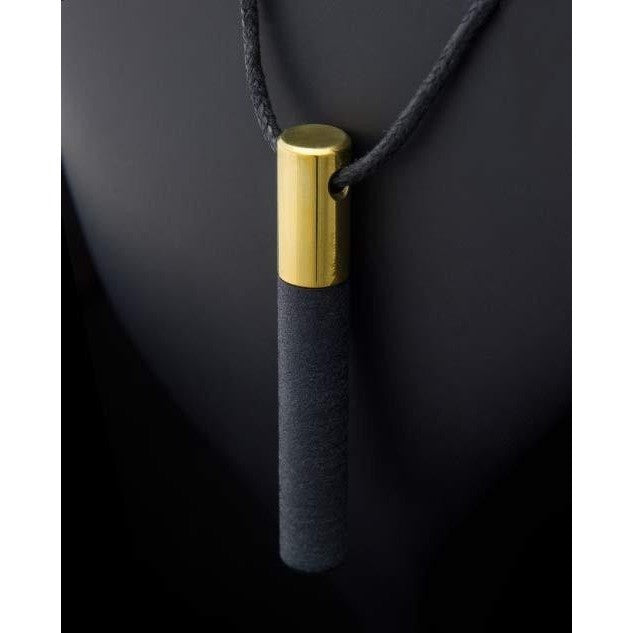 Lockstone One Brass Pendant & Black Stone - Tittup Unique Aromatherapy & Jewellery