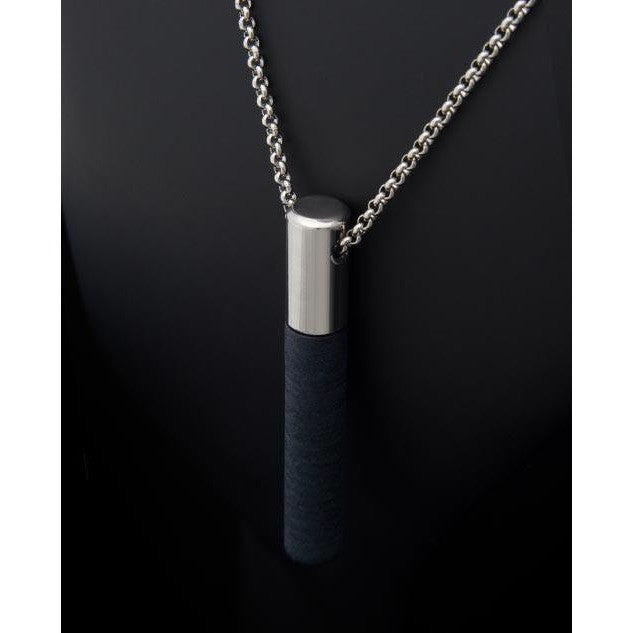 Lockstone Plus Steel Pendant With Chain & Three Black Stones - Tittup Unique Aromatherapy & Jewellery