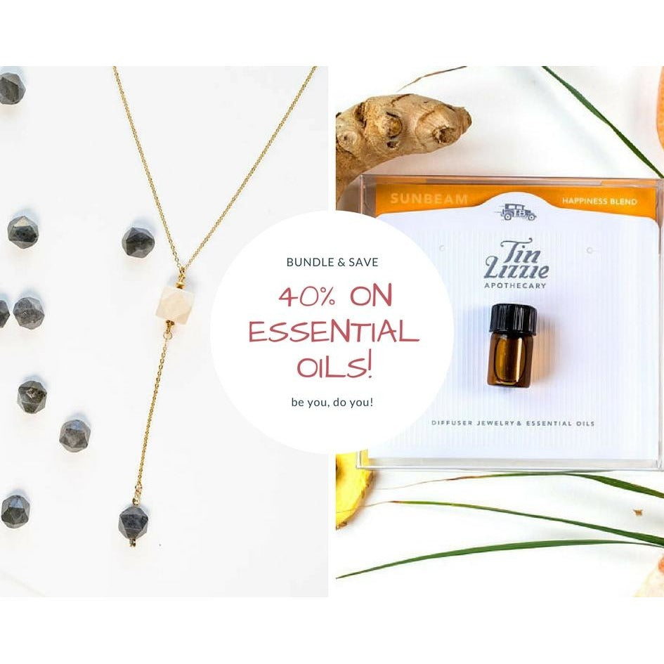 Wood and Gemstone Drop + Essential oil - Tittup Unique Aromatherapy & Jewellery