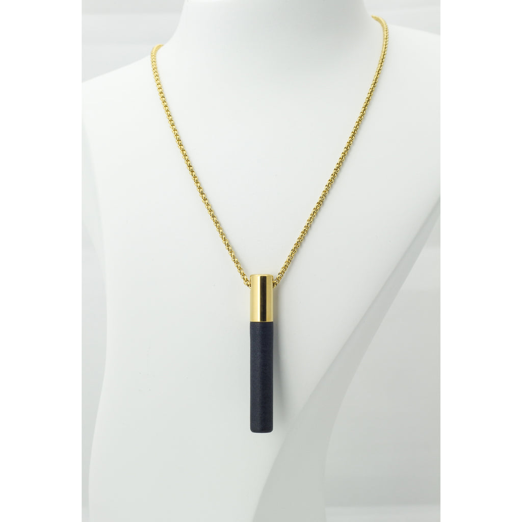 Lockstone Plus Gold Pendant & Three Black Stones - Tittup Unique Aromatherapy & Jewellery