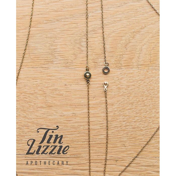 Layered Wood and Gemstone Drop on Gold Chain - Tittup Unique Aromatherapy & Jewellery